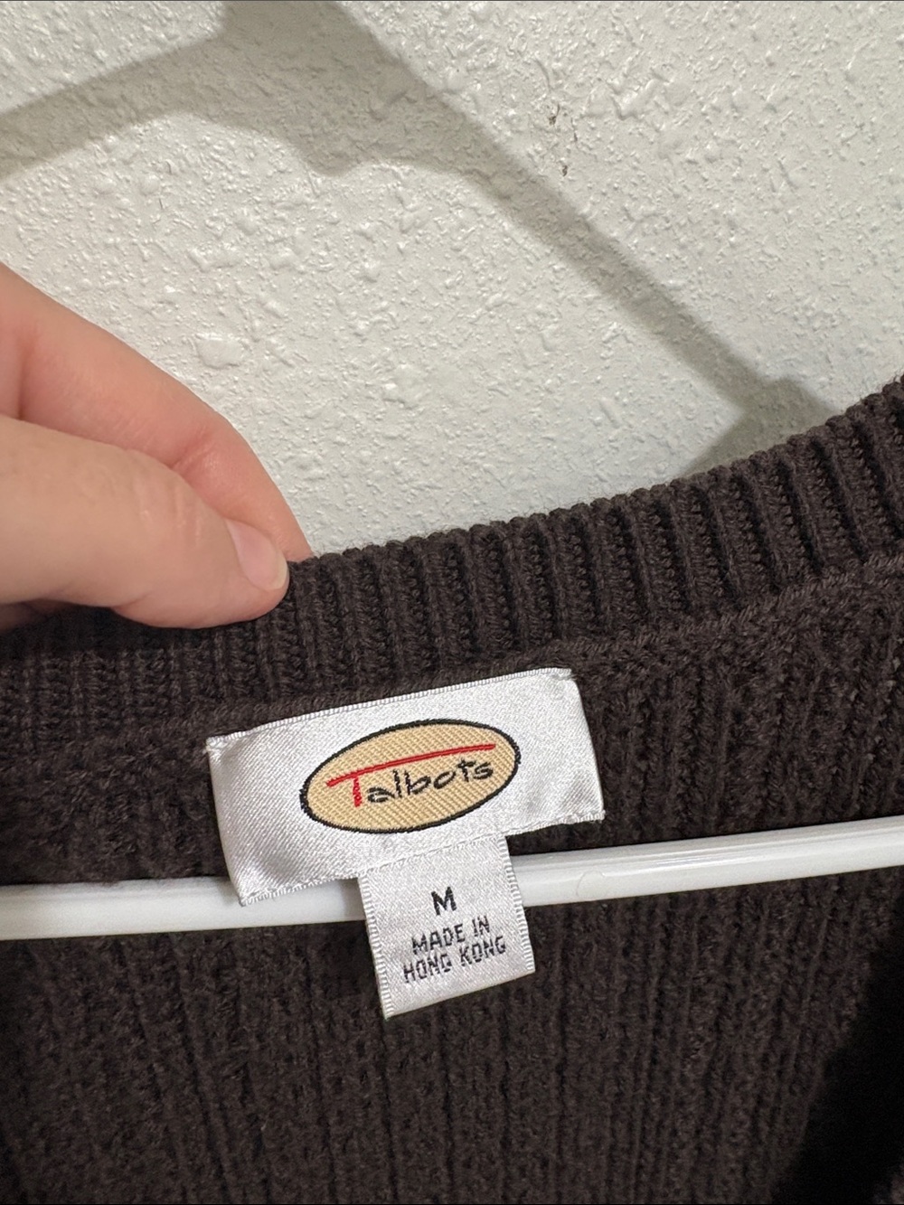 Talbots Dark Brown Cable Knit Sleeveless V-Neck Sweater Vest - Picture 2 of 4